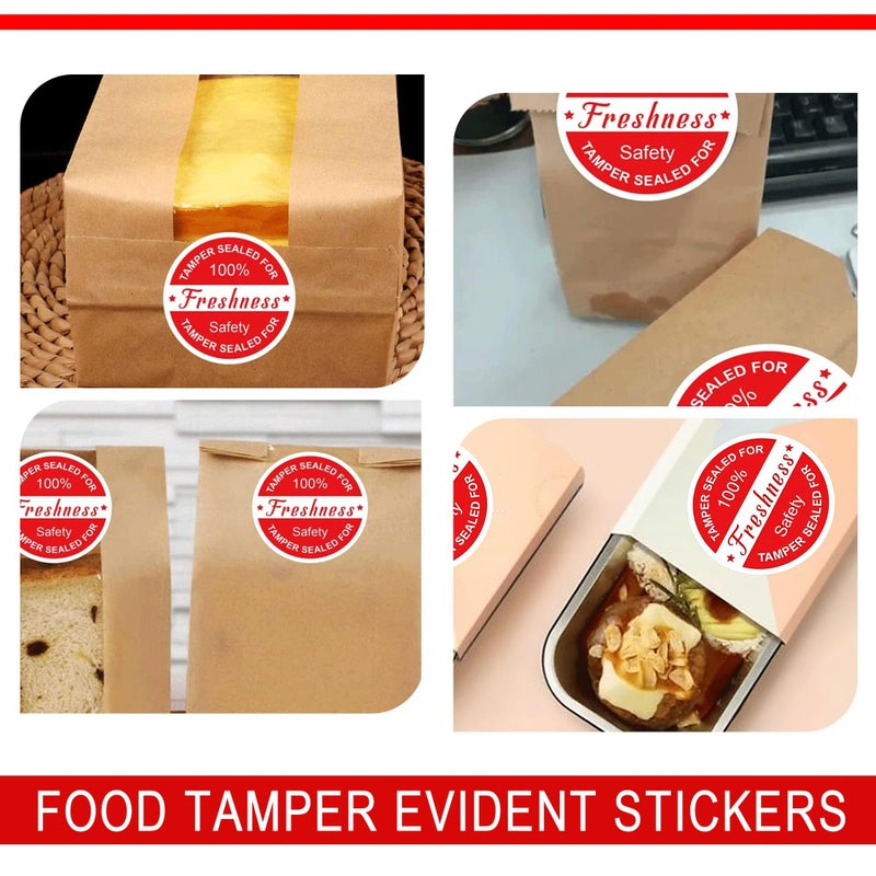 Well Tile Food Delivery Tamper Evident Stickers Safe Secure Tamper Sealed for Freshness Labels - 2 Inch Tamper-Proof Stickers for Safe Food Delivery 500 Pcs - Image 2